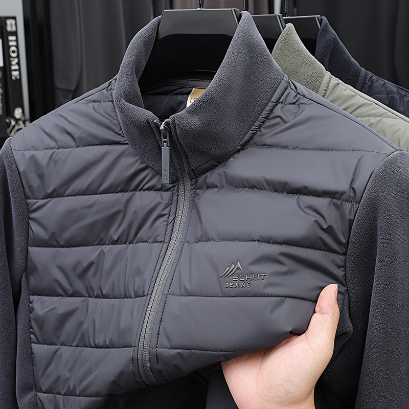 Stand Collar New Warm Casual Jacket In Stock Autumn Winter Solid Color Wool Blend Fleece Versatile Men's Outerwear