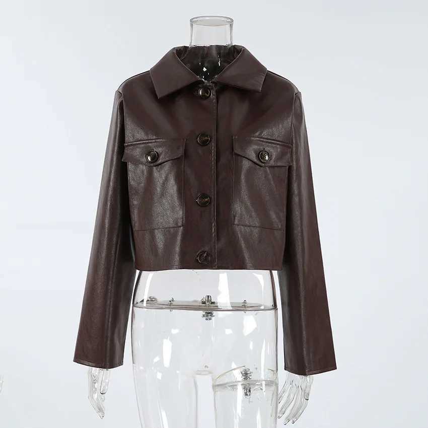 Leather Faux Women's Leather Retro Short Leather Jacket for Women in Autumn 2025 New Loose and Slimming Fashion Trend Leather Jacket C260921