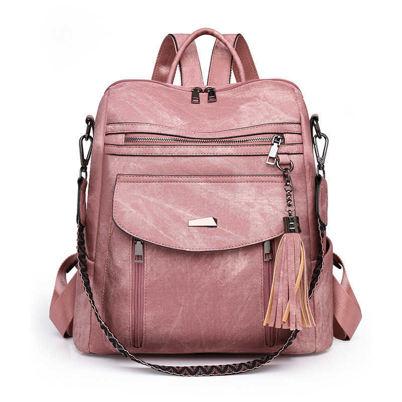 Style Spring Trend Women Backpack PU Leather Backpack MultiPurpose Casual Mommy Diaper Bag for Daily Outing Mom Travel Dress Up H260922