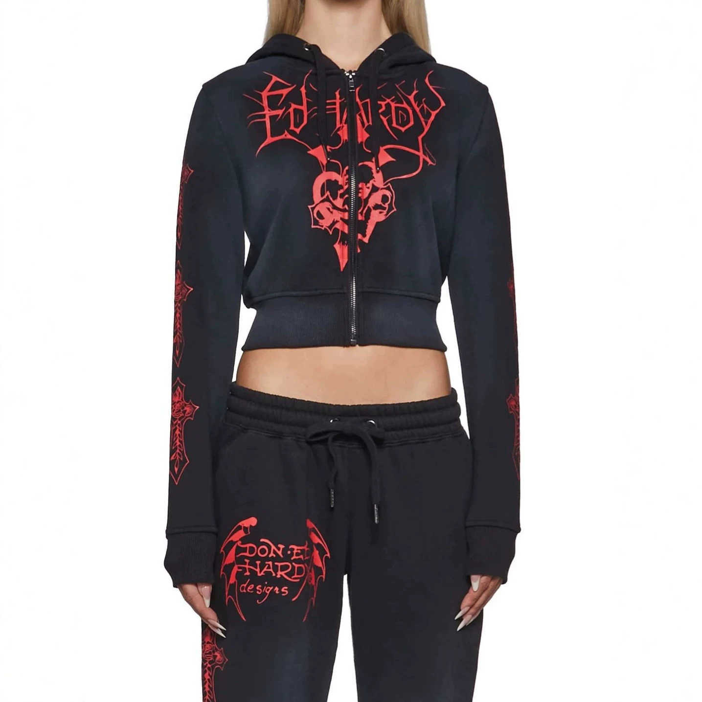 Women's clothing printed cardigan long-sleeved sporty and casual two-piece set fashionable outfit for early autumn T260922