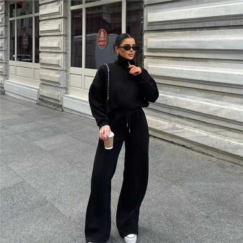Casual Baseball Sets 2025 Winter New In Matching Sets 2 Pieces Set Woman Two Piece Outfits Women's Clothing Solid Color Pullover Long Sleeves N