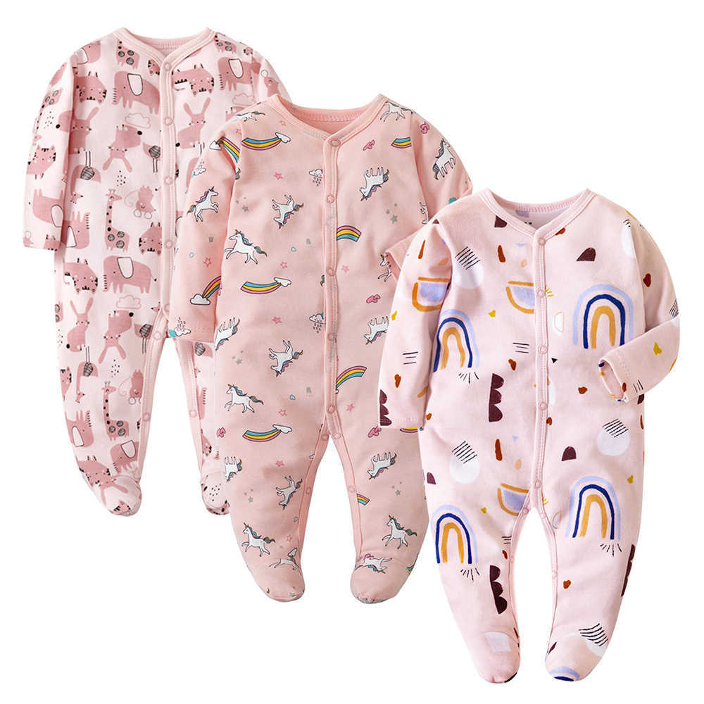 Baby onesie footed romper newborn jumpsuit spring and summer pajamas baby clothes Q260919