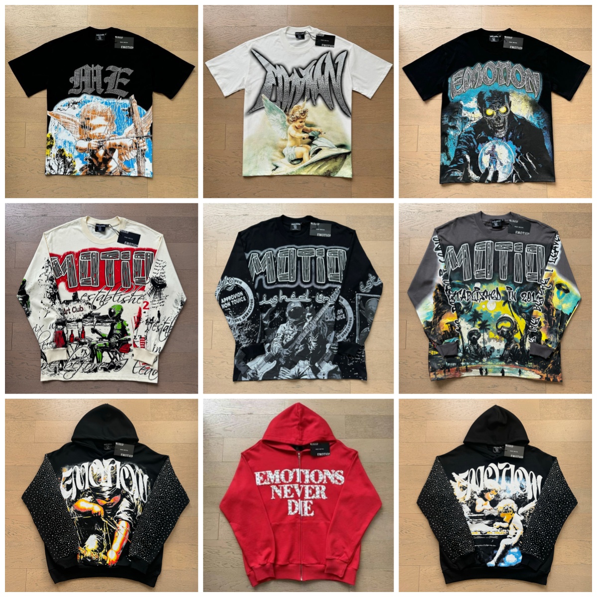 Designer's top mixed emotion Men's hoodies Boxy Fit Clothing MIXEDEMOTION Skulls Print Shirt long sleeved Breathe clothes Men High Quality