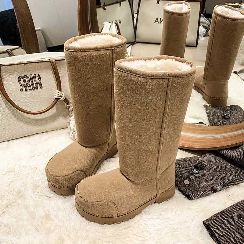 Big Head Ugly Cute Long Extra Warm Thick Sole Snow Boots Womens 2025 New Arrival Winter Plush Lined Warm Cotton Shoes T260922