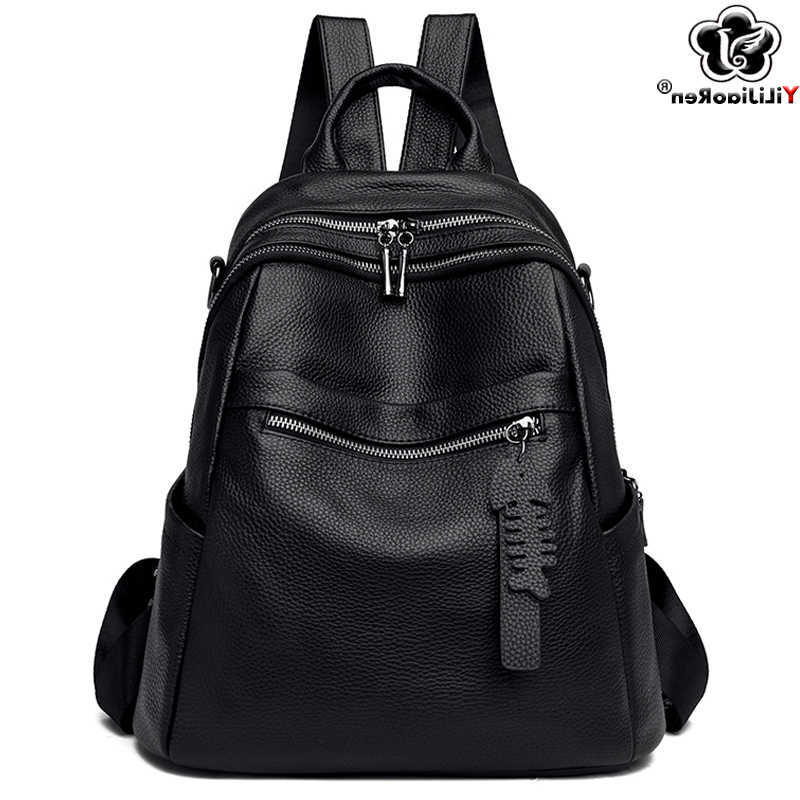 Women Backpack Style Real Leather Backpack Casual Rucksack for Bookbag Ladies Bagpack Large Capacity Travel Backpacks Cowhide Knapsacks H260922