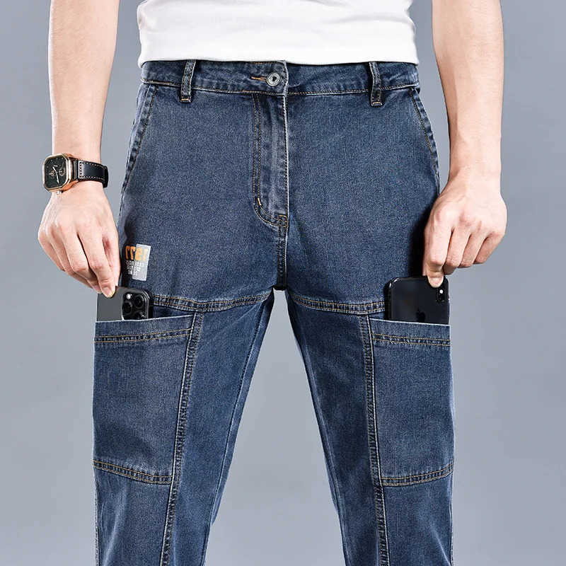 6 tasche jeans da uomo slim jeans dritti da uomo 2025 autunno nuovi pantaloni business casual elastici in denim comodi pantaloni moda maschile T2609