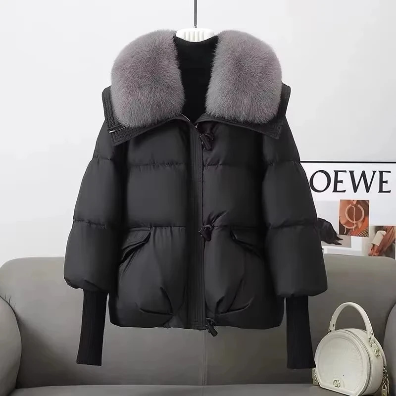 Womens Winter Padded Parka down Cotton Jacket Warm Thick Coat with Larger Fur Collar for Cold Weather 260921