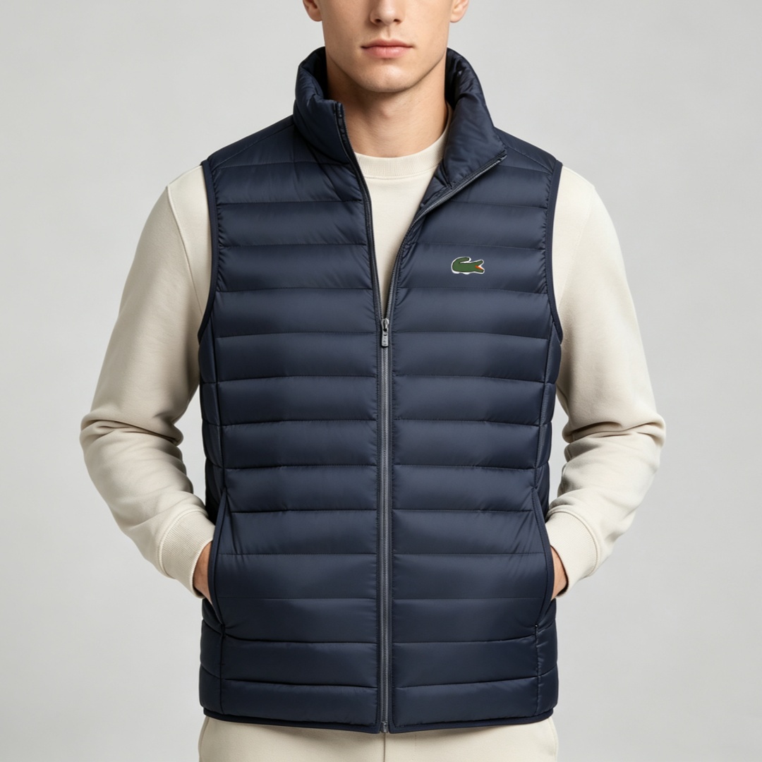 Men's Vests Designer crocodile Coat Outerwear Outdoor Luxury Homme body warmer zip Light weight stand collar puffer vest
