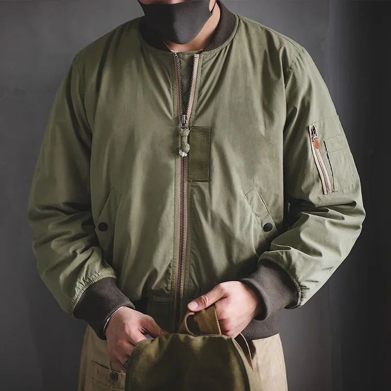 Maden Retro MA1 Bomber addensato con giunture da baseball Cappotto da volo con tasca interna per giacca invernale imbottita in cotone da uomo J26092