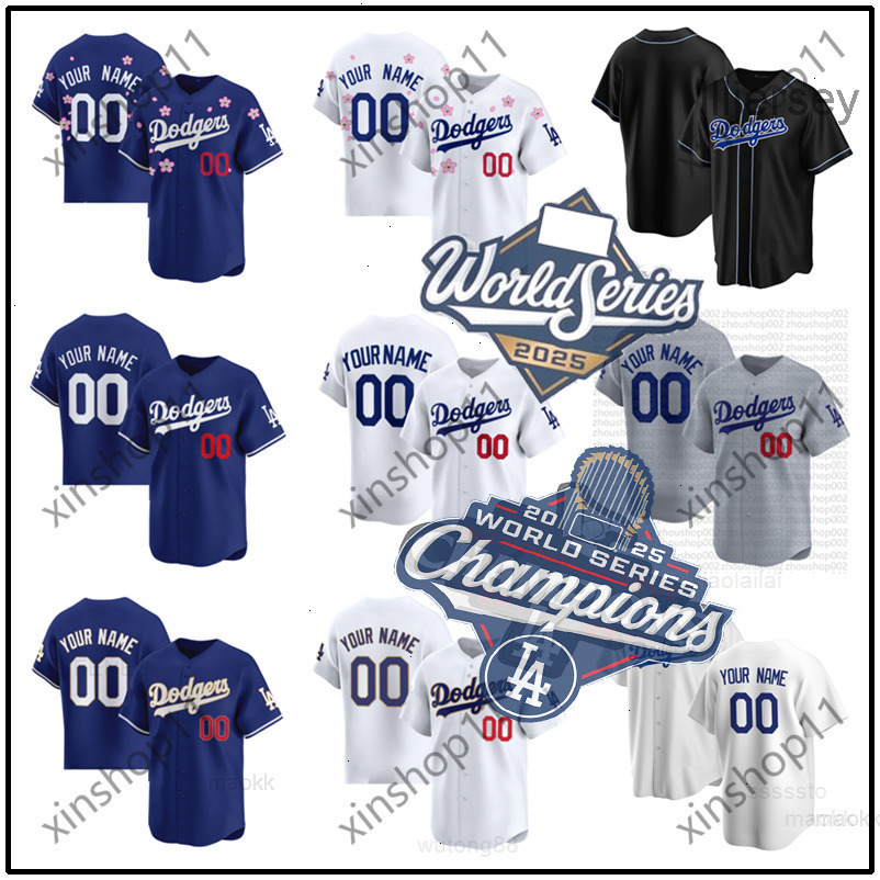2025 Custom Dodgers Jersey Shohei 17 Ohtani Mookie 50 Betts 18 Yamamoto Freddie 5 Freeman 34 Valenzuela 11 Smith Men Women Youth Baseball Jerseys