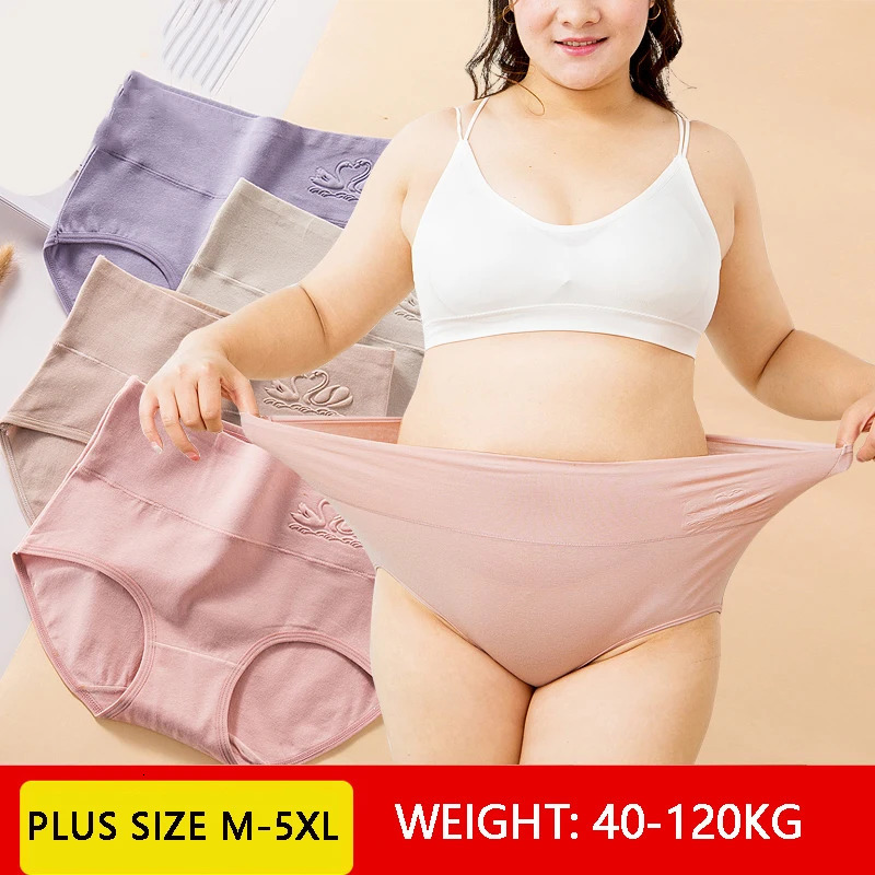 Plus Size M-5XL 4Pcs/Set High Waist Cotton Panties Women Body Shaper Underwear Soft Print Girls Briefs Slimming Female Lingerie 260922