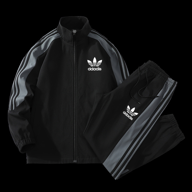 Men Women Stand Collar Tracksuit 2 Piece Set Striped Color Block Jacket Jogger Pants Casual Sports Outfit For Spring Autumn XXXXL Hoodie Sweatpant S