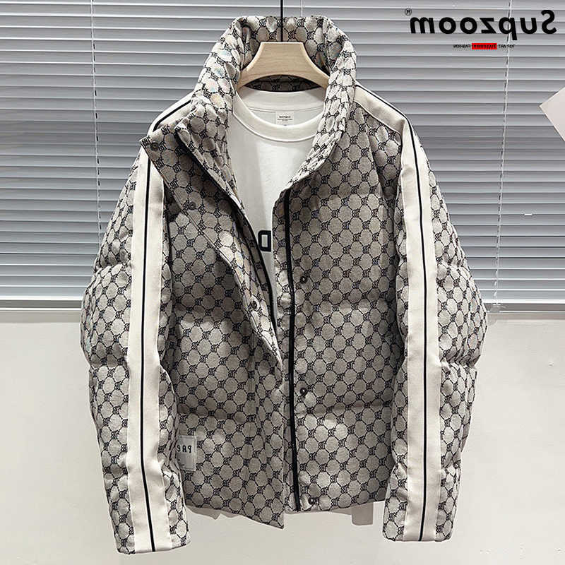 Down Parkas Supzoom 2022 Men's New Arrival Top Fashion Loose Winter Large Embroidery Letters Patchwork Warm Plaid Padded Coat Casual Down Jacke
