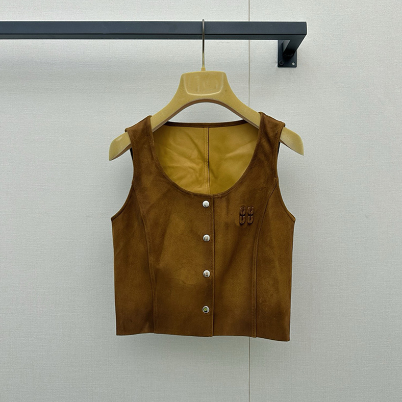 Sexy Women U Neck Vest Elegant Sleeveless Cropped Embroidery Button Tank Summer Autumn Travel Vacation Chic Vintage Top