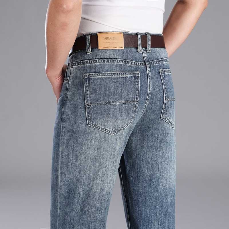 Jeans 2026 Men's Summer High Quality Brand Cloth Business Casual Men's Lightweight Straight Loose Jeans Classic Retro Thin Cotton Trousers