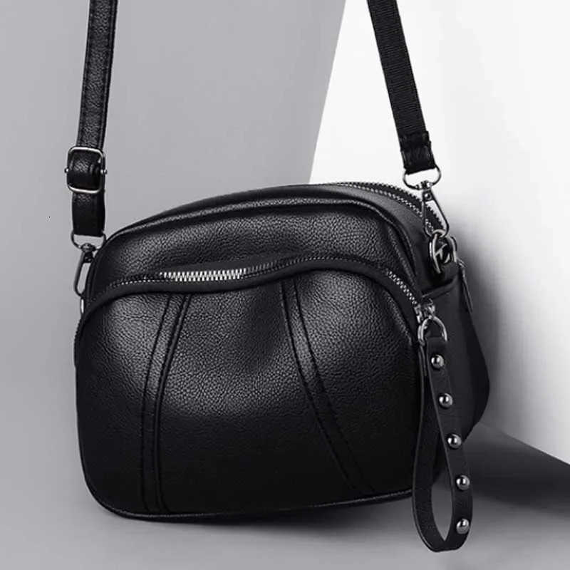 Fashionable Cross Body Solid Color Zipper Women's Mobile Phone Bag Simple Soft Leather Shoulder Crossbody Small Square Bag Handbag H260922