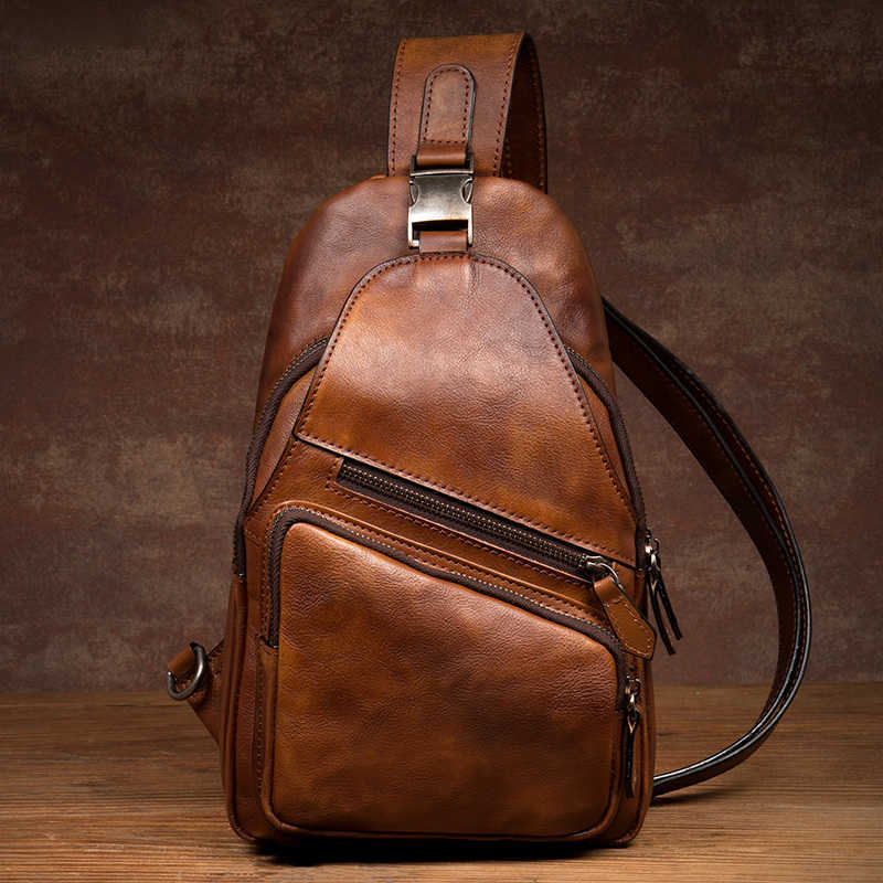 tendenza Zaino in pelle Stile borsa a tracolla borsa a tracolla da uomo casual di grande capacità borsa a tracolla in pelle borsa da ciclismo H26092