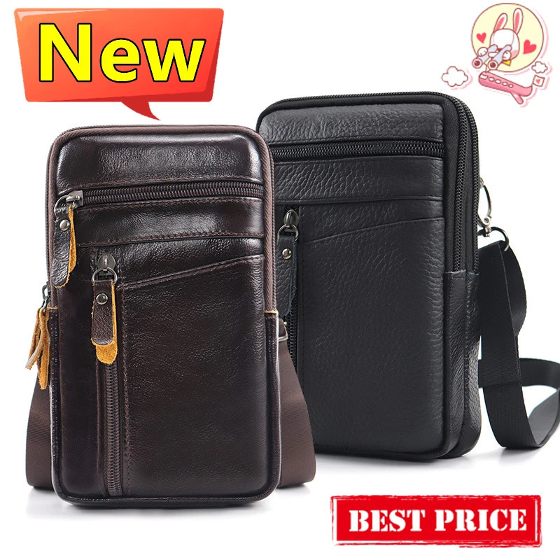 Men's Genuine Leather Waist Packs Bag Phone Pouch Bags Men Handbag Bag Small Chest Shoulder Belt Bag Crossbody Leather Bags 260922