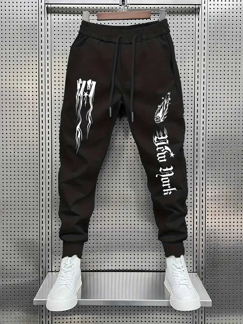 Autumn New Men's Training Letter Printed Micro Elastic Comfortable Drawstring Pants Outdoor Urban Sports Pants Q260922