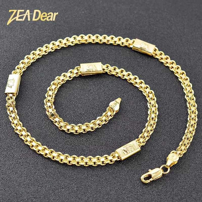 Pendant Necklaces ZEADear Jewelry 2022 18K Gold Plated Small Size Dubai Necklace With Chain For Men Women Hip Hop Necklace Accessaries X260921