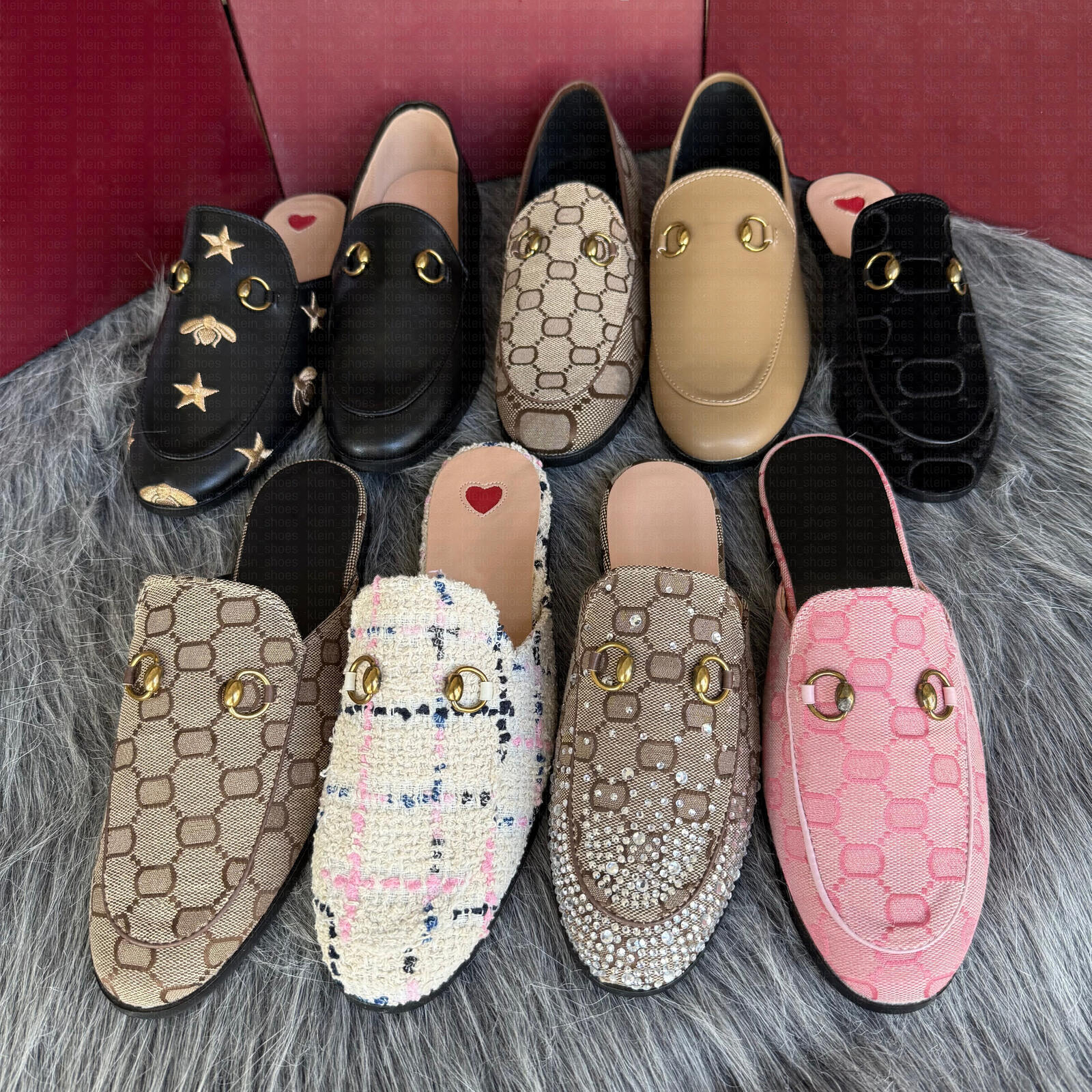 Designer Loafers Womens Men Loafers Slipper dress shoes Fur Muller Slippers Velvet loafers With Buckle Fashion Dress Ladies Casual Fur Mules Flats s