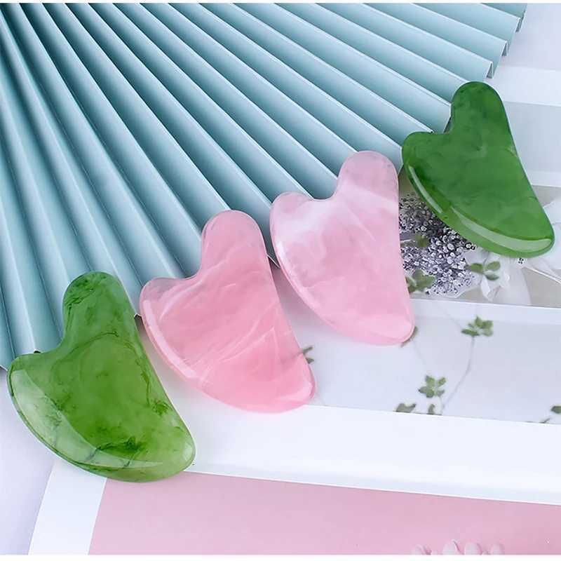 Stone Face Massager Jade Natural Gouache Scraper Rose Quartz Facial Gua Sha Tools Neck Massager For Face Lifting Remover Beauty Health N260921