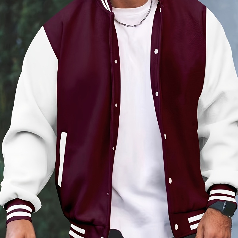 American Men's College-Style Baseball Jacket, Autumn/Winter Outdoor Sports Jogging Coat, Korean Fashion Casual Couple Jacket J260922