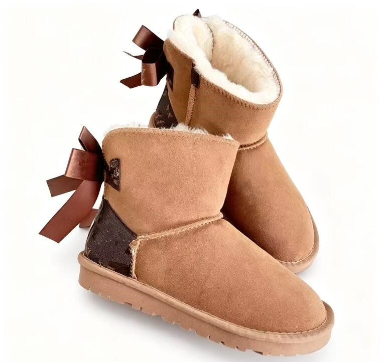 Women boots Ultra Mini Bailey Bow boots hot sell '26 new design U upper co-br L snow boot cozy Sheepskin Girl Winter Boots Beautiful Christmas