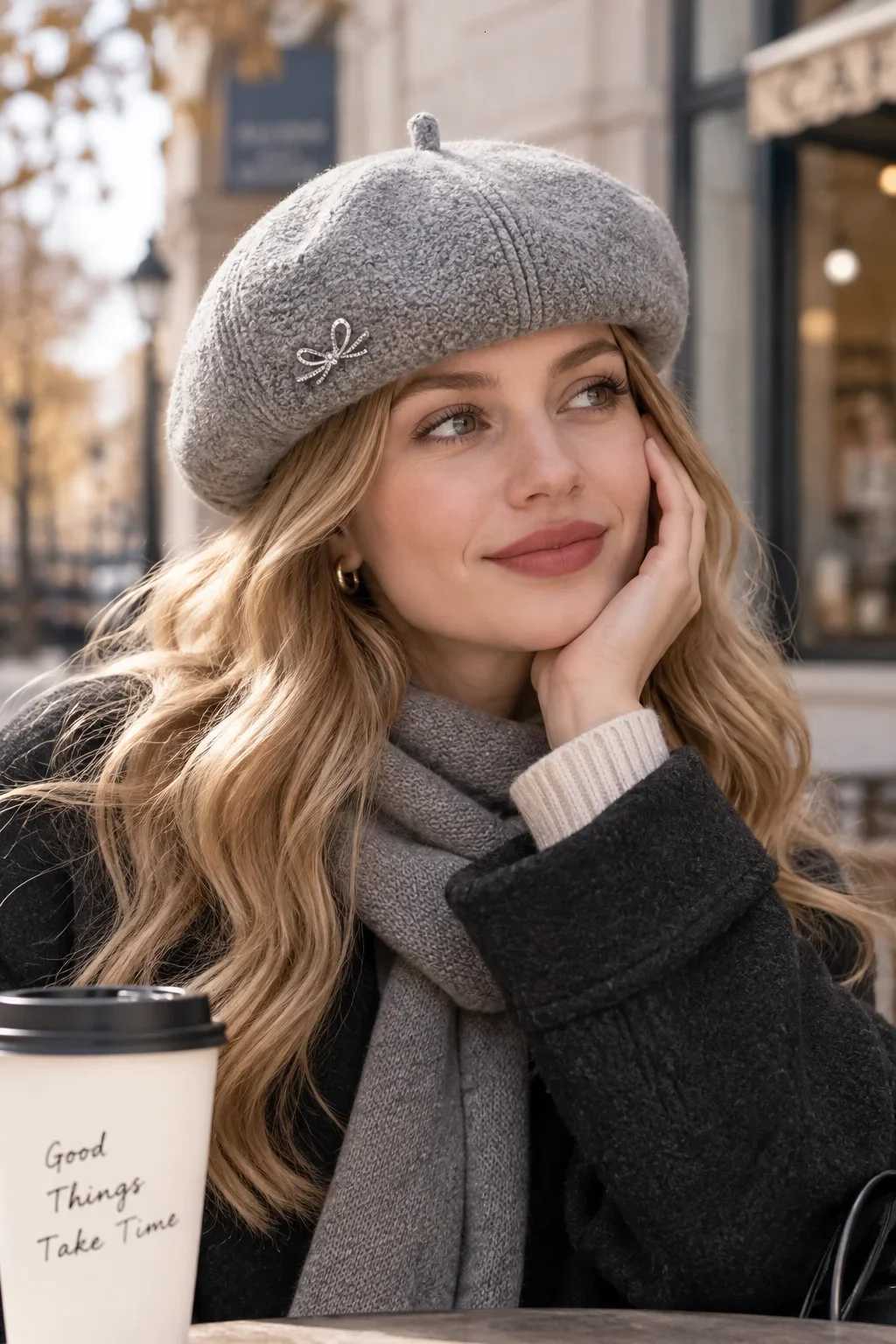 Hats Wide Brim Hats Bucket Women Octagonal Beret Hat Bow Detail Soft Warm Autumn Winter French Style Painter Cap Elegant Vintage Casual Outdoor Fash