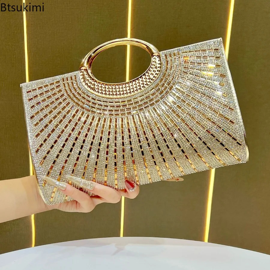 Vintage Large Circle Handbag y Diamonds Sparkling Bridal Evening Bag Party Fashion Crossbody Bag Wedding Clutch Bags Purses 260921