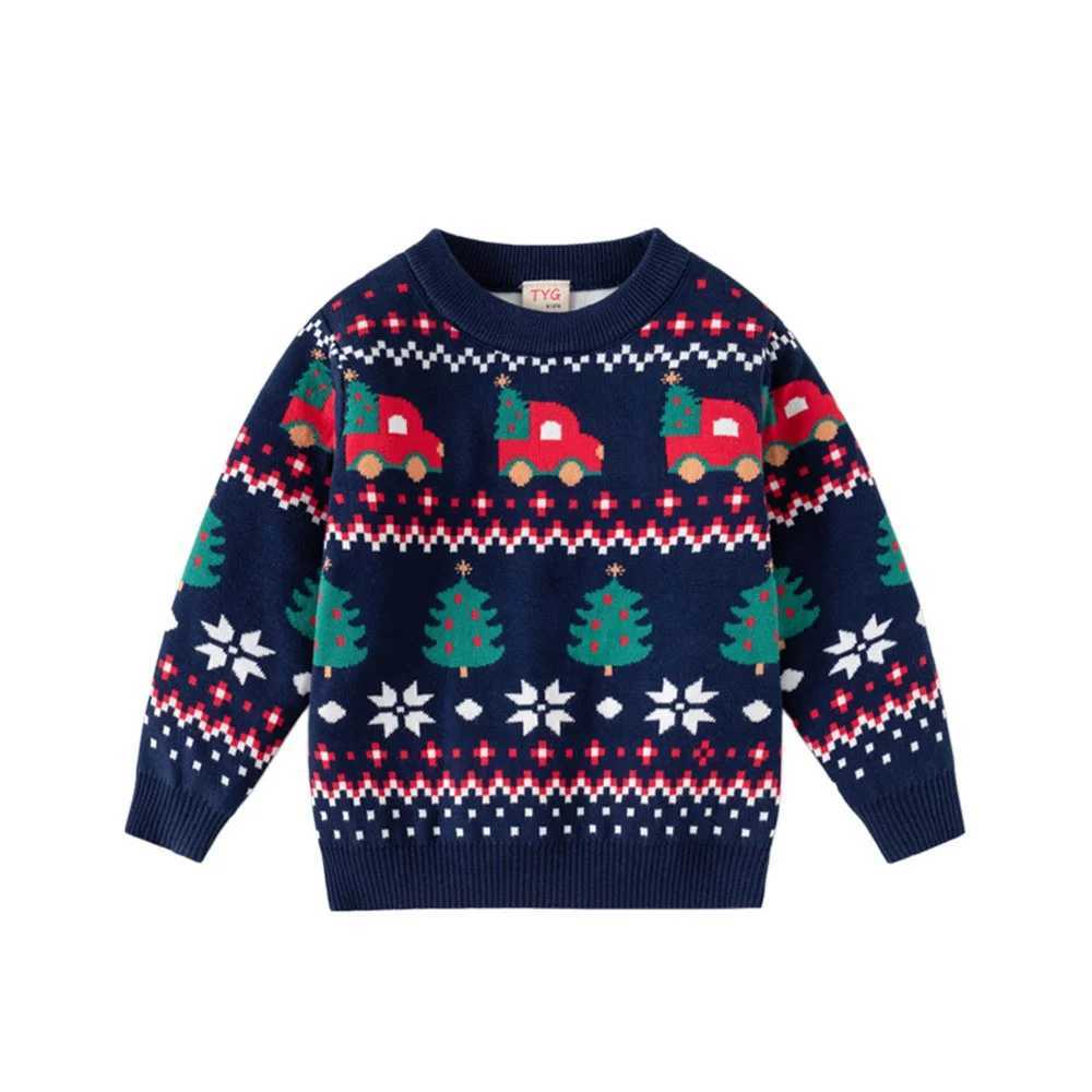 Christmas Pullover New Sweater Years for Kids Cars Print Sweatshirt Boys Girls Baby Clothes Autumn Winter Seasonal Children's Clothing C260921