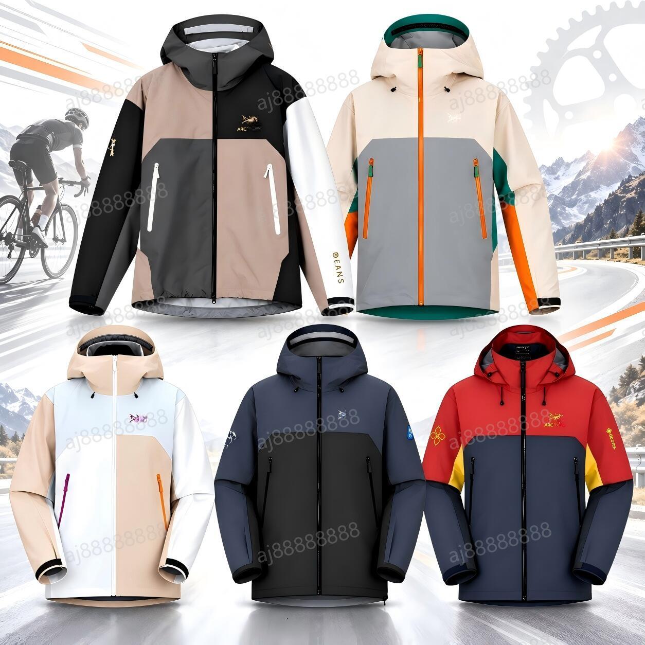 Arcteryxilly Men Women Waterproof Cycling Jacket Windproof Breathable Hooded Bike Rain Jacket Outdoor MTB Road Cycling Sportswear