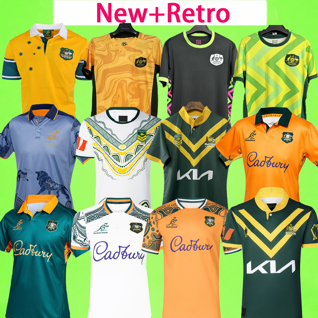 2026 2027 Australia Jersey Men's Training uniform Polo Shirt T Classic Kangaroos Rugby League 26 27 Home away 1999 green orange white Wallabies