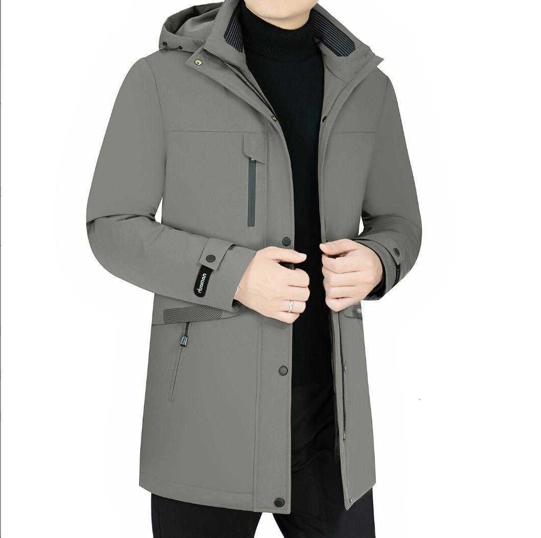 Men Parkas Middle-aged Men's Down Down Jacket Winter High Quality Brand Liner Detachable Men Winter White Duck Down Coat Hooded Thick Warm Park