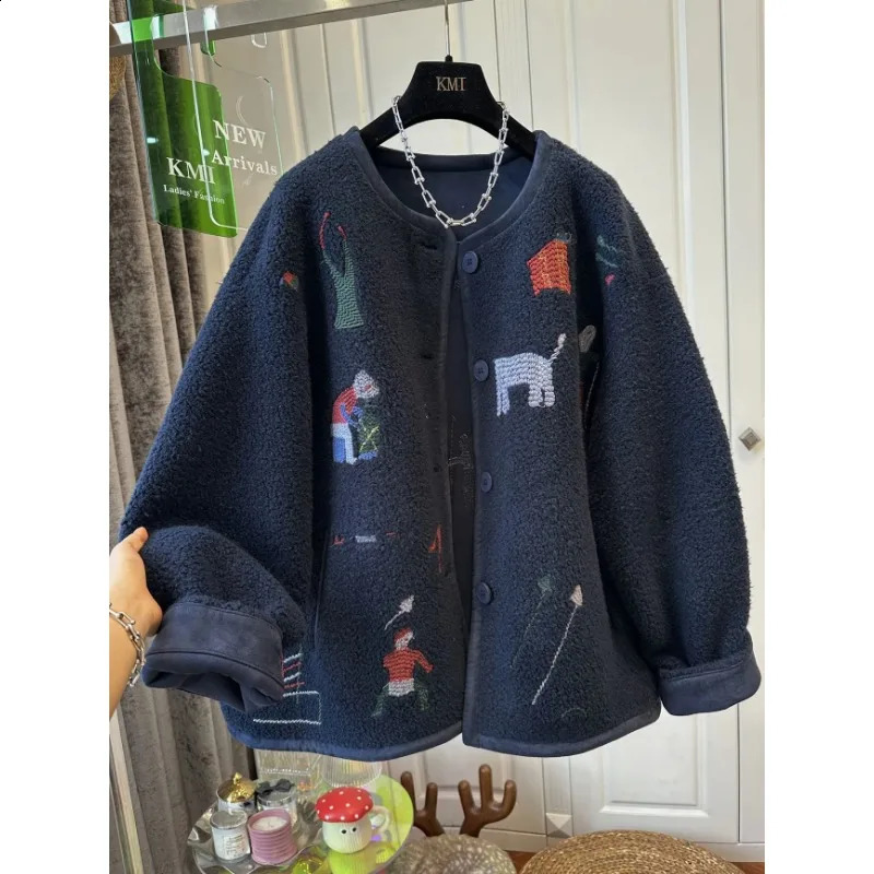 Lamb Wool Coat Women Fleece Sweatshirt Zipper Long Sleeve Jacket Warm Autumn Winter Jacket Loose Korean Fashion Streetwear 260921