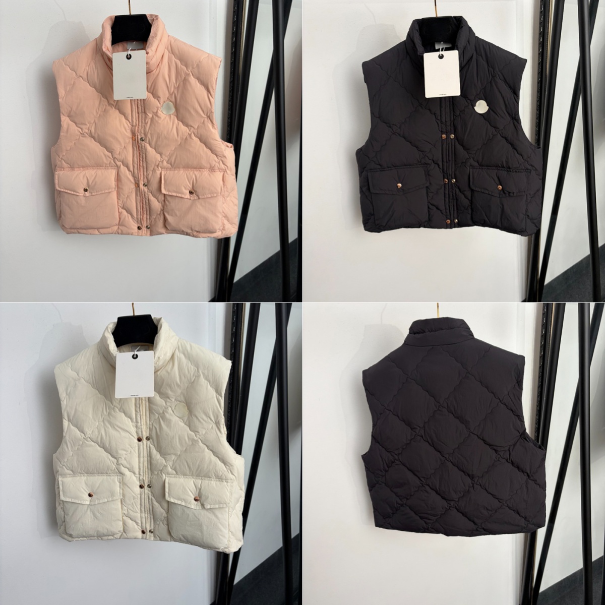 Designer Down Vest Women Classic Plaid Pattern Jacket Luxury Stand Collar Sleeveless Coats 3 Colors Brand Down Vests Coat Clothing