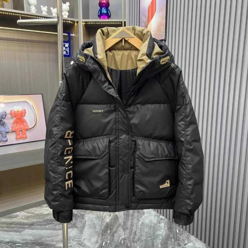 Men's Men's Maden Down Parkas Winter Casual Duck Down Short Hooded Down Jacket Warm Windproof Functional Style Jacket Coat C260922