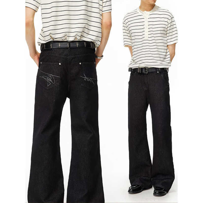 KEQI Men's Jeans Men's Black Baggy Y2k Jeans 2000s Aesthetic Style Low Waist Jean Pants Vintage Harajuku Oversize Denim Trousers Autumn 20