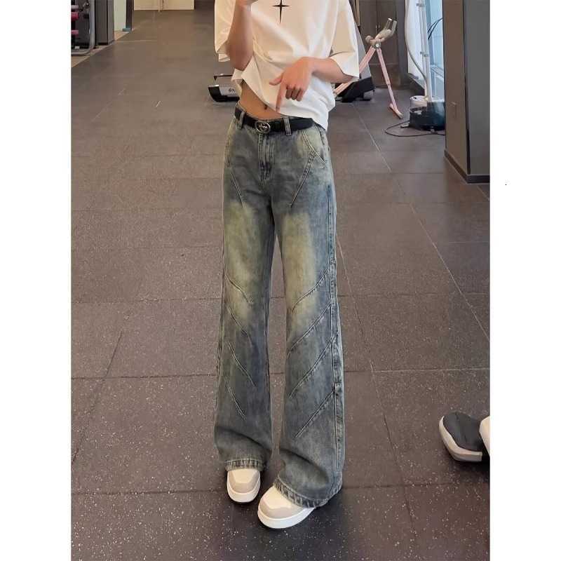Jeans da uomo Jeans da uomo Pantaloni da uomo American pieghettati Skinny Fit Jeans neri Summer Straight High Street Micro Flare Cut Style T260922
