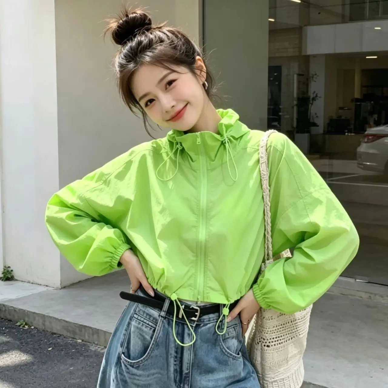 Women's Jackets Korean Sun Protection Clothing Jacket Female2026Summer New Sunscreens Coat Stand Collar Outwear Light Breathable Overwear Ladie
