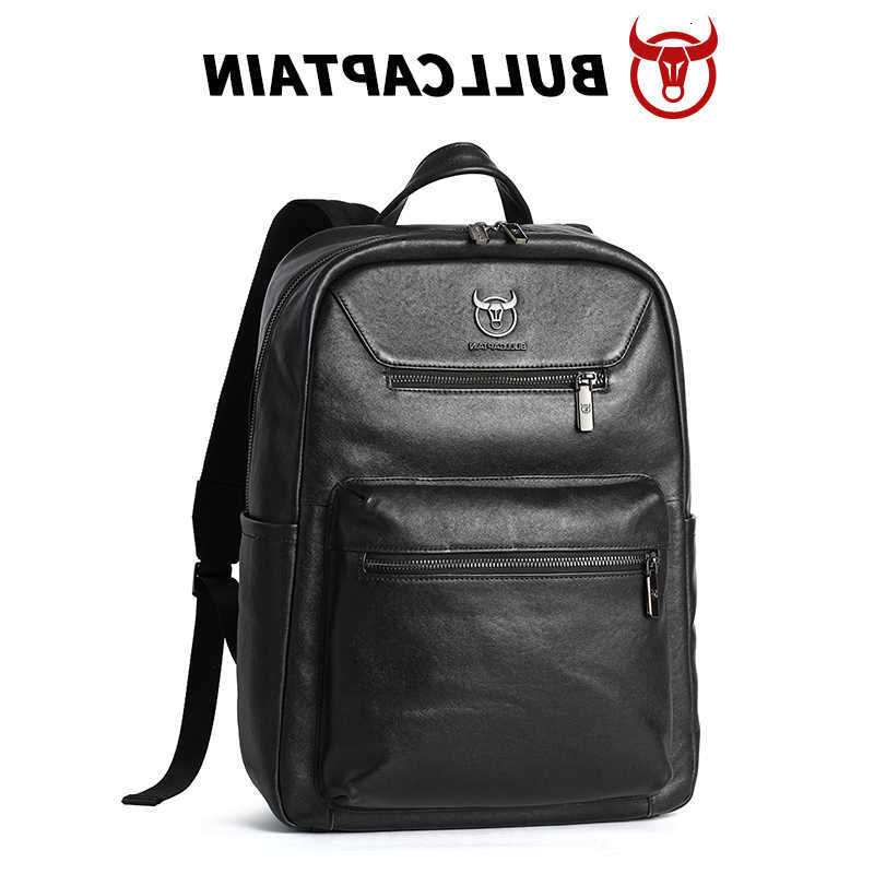 Style BULLCAPTAIN Men Backpack Backpack Genuine Leather Satchel Briefcase Office Casual Travel Laptop Office Business Sports Shoulder Backpack H2609