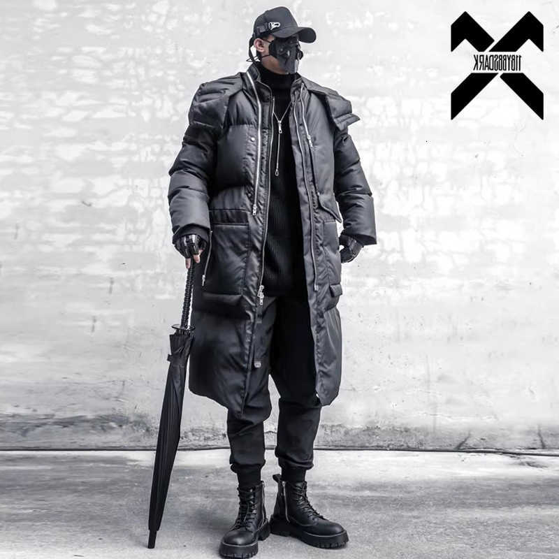 Winter Men's Down Parkas 2023 Black Parkas Thick Jacket Windbreaker Men Hooded Long Padded Coats Streetwear Mens Hip Hop Warm Overcoat C260922