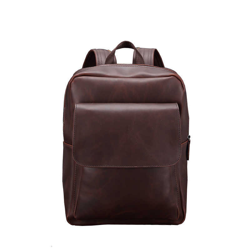 Leather Backpack Men's Style Vintage Backpack 14 Inch Laptop Backpack Student School Bag Large Capacity Business Travel Hiking Shoulder Daypack