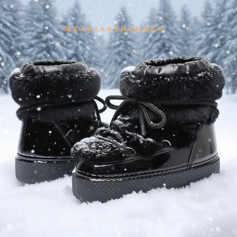 2025 Winter High-Top Fleece Lined Waterproof Women's Snow Boots Anti-Slip Wear-Resistant Rubber Shoes Comfortable Warm Booties T260922