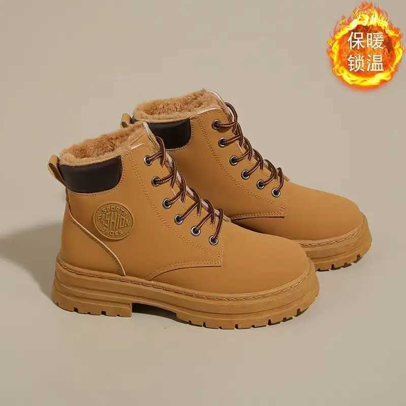 Designer Women's Boots 2026 Boots High Top Workwear Boots British Style Korean Version Thick Soled Lace Up Anti Slip Warm Waterproof Boots J260
