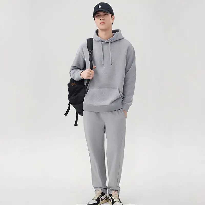 Men's 2026 Men's Tracksuits New Straight-Leg Casual Suit Trendy Hooded Sweatshirt and Sweatpants Loose Fit Versatile Casual Autumn Sports