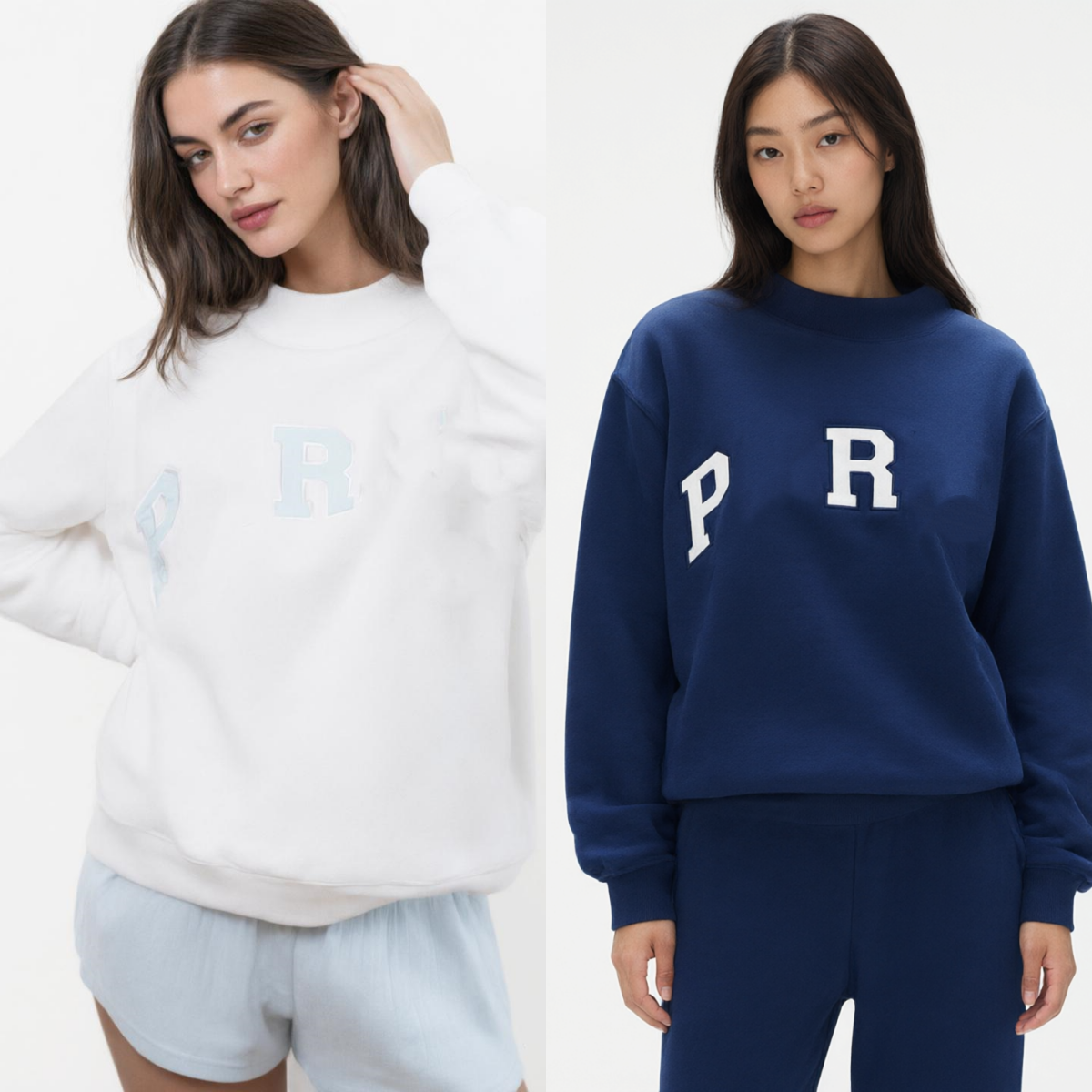 E7314 PAR Sweat-shirt en polaire à col montant pour femme avec motif de lettre classique brodé Pull en polaire pour femme Sweat-shirt de yoga
