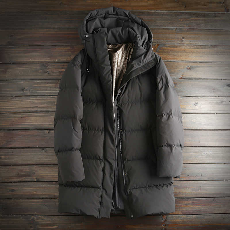 Men's Parkas 2026 Men's Down New Thickened Warm Hooded Coats Winter Fashion Mid-length Down Jackets Male Loose White Duck Down Overcoats F