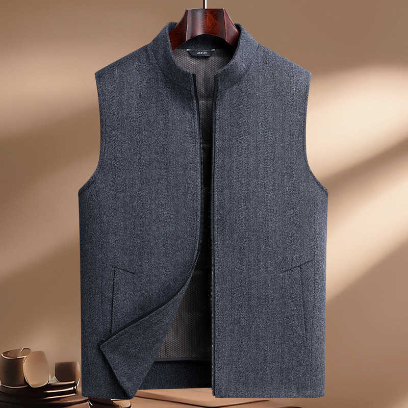 Wool Men's High-Quality Down Parkas Vest with Removable Duck Down Lining 2025 Autumn Winter Waistcoat Men's Business Casual Sleeveless Woo