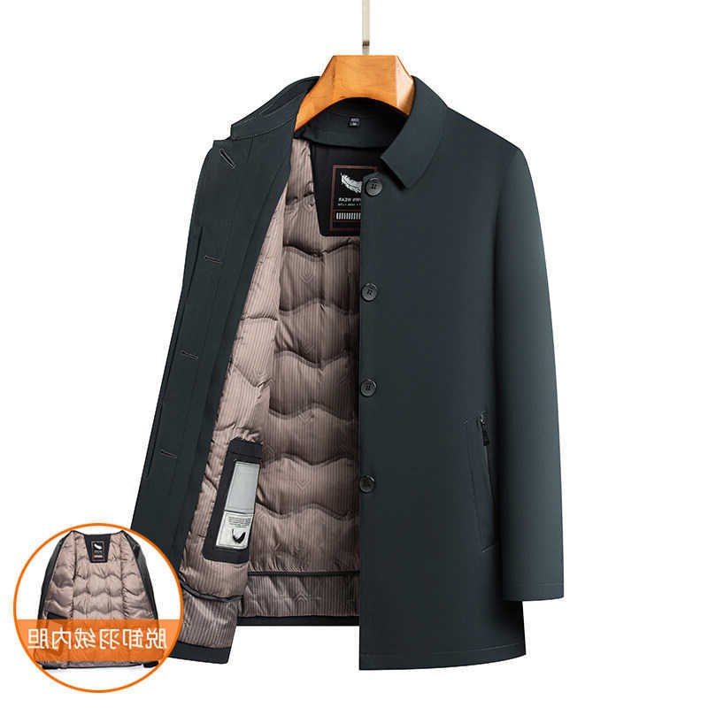 Winter Men's 2024 Down Parkas New Middle aged Collar Down Jacket with Detachable Inner Tank and Thickened Velvet for Warmth Down Content of 90%